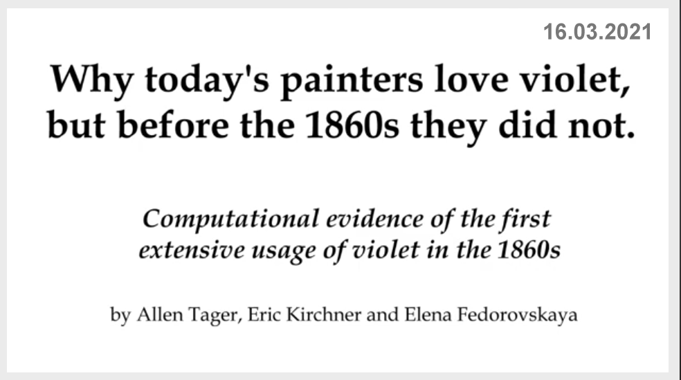 16.03.2021 A history of the color violet in art history