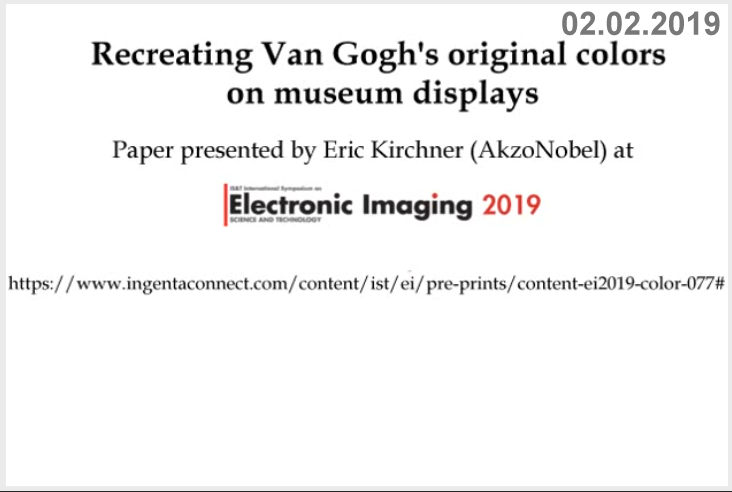 02.02.2019 Considerations when displaying a Van Gogh painting under Mueseum lighting