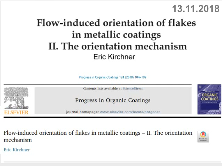 13.11.2018 Determining the orientation mechanism for metallic flakes