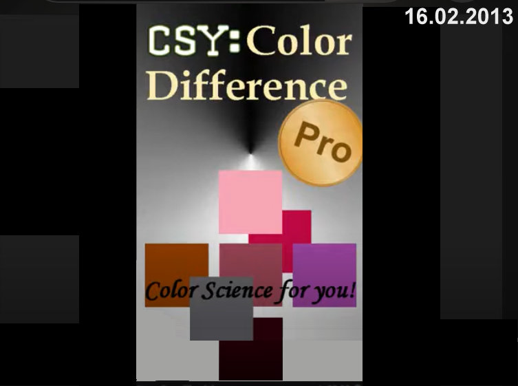 16.02.2013 Visualizing dE values ... Launching my first app based on color science